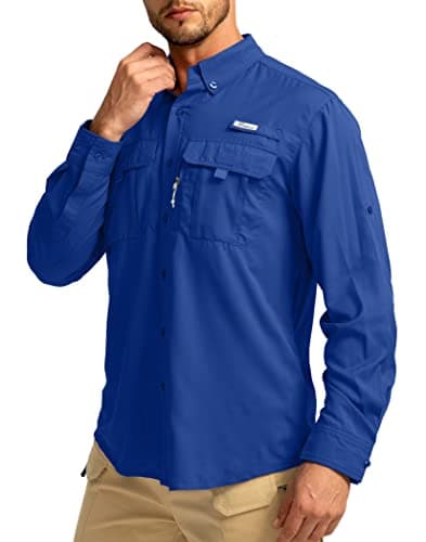 Men's Sun Protection Pudolla Fishing Shirts UPF50+ Long Sleeve Travel Work Button Down Shirts
| Pudolla Men's Sun Prote — Royal Blue