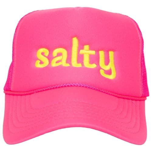 Katydid Salty Foam Trucker Hat for Women - Adjustable Fit - Mesh Ventilation - Fully Embroidered Design — Hot Pink