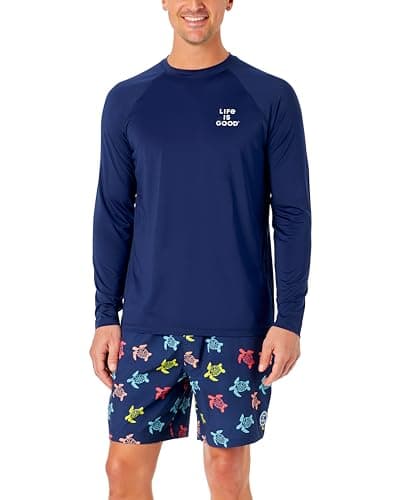 Life is Good Men's Long Sleeve Sun Shirt + UV Protection + ComfortableFit + Ideal for Outdoor Activities + Lightweight + — Scenic Sunset
