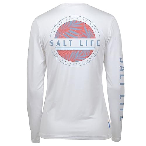 Salt Life Women's Comfortable Long Sleeve Performance Tee for Outdoor Activities Sun Protection — White
