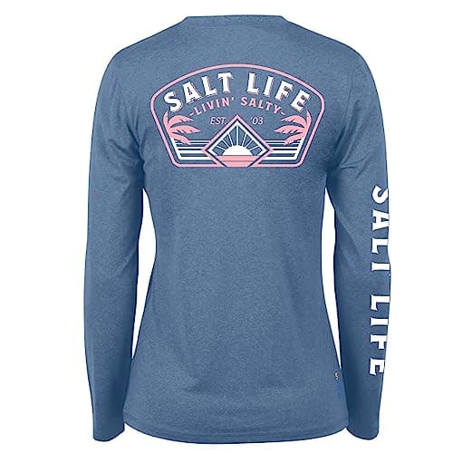 Salt Life Women's Sunlit Long Sleeve Performance Tee + Attributes + Usage Scenes + Selling Points + Specifications + Hot — Harbor Blue Heather