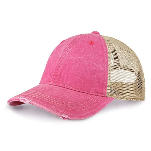 CHOK.LIDS Premium Washed Unstructured Trucker Hat for Men and Women Outdoor Adjustable Distressed Pigment Dyed Cap
| CH — Hot Pink