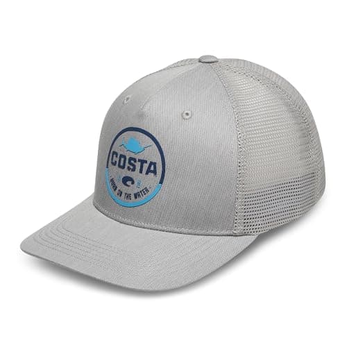 Costa Del Mar Unisex Adult Chatham Shark Twill Trucker Hat Adjustable Fit Wide Brim UV Protection Outdoor Activities Sun