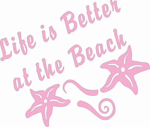 Life's Better at The Beach - Die Cut Vinyl Window Decal for Car/Truck (6.5"x5.5", Turquoise Blue)  
Life's Better at The — Lilac