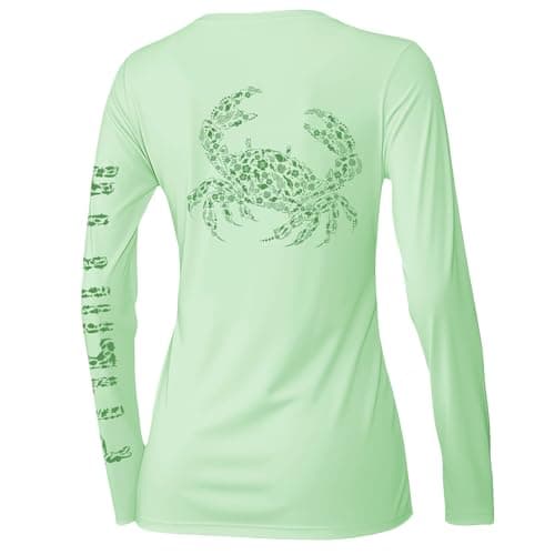 Palmyth Women's Fishing Shirt UPF 50 Sun Protection for Summer Fishing Outings
| Palmyth Long Sleeve Women's Fishing Sh — Light Green / Crab