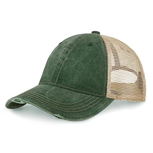 CHOK.LIDS Premium Washed Unstructured Trucker Hat for Men and Women Outdoor Adjustable Distressed Pigment Dyed Cap
| CH — Hunter Green