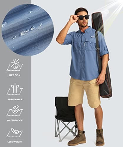 Men's Sun Protection Pudolla Fishing Shirts UPF50+ Long Sleeve Travel Work Button Down Shirts
| Pudolla Men's Sun Prote