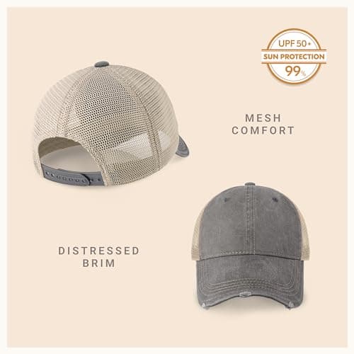 CHOK.LIDS Premium Washed Unstructured Trucker Hat for Men and Women Outdoor Adjustable Distressed Pigment Dyed Cap
| CH