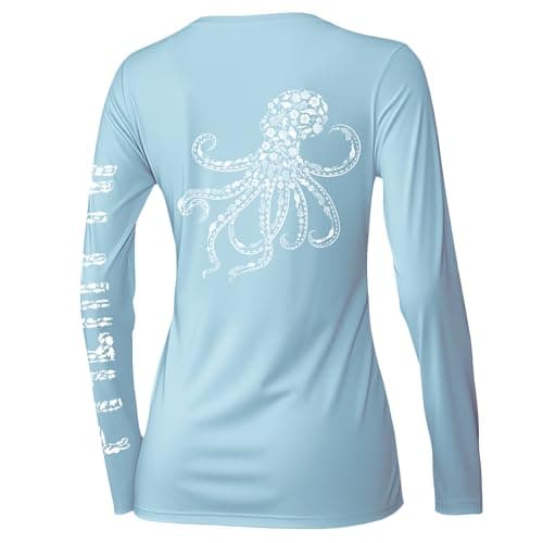 Palmyth Women's Fishing Shirt UPF 50 Sun Protection for Summer Fishing Outings
| Palmyth Long Sleeve Women's Fishing Sh — Skyblue / Octopus