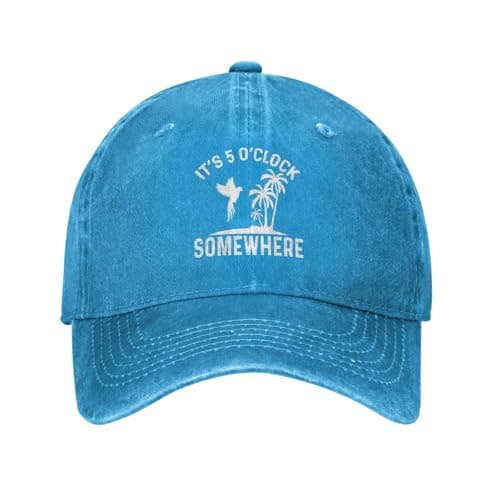 Philysonic 5 Oclock Somewhere Hat Women Baseball Hat for Summer Cool Hats — Blue
