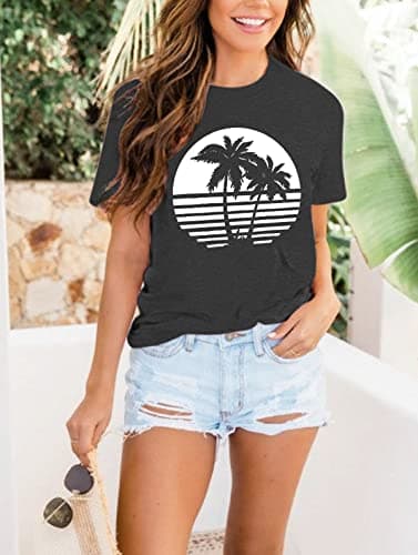 Binshre Women's Beach Shirts Hawaiian Graphic Tees for Summer Vacation
| Binshre Vintage Tshirts for Women Yellow Graph