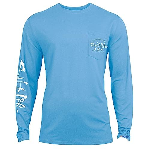 Salt Life Men's Waterman's Trifecta Long Sleeve Performance Pocket Tee - Water-resistant, Sun Protection, Moisture-wicki
