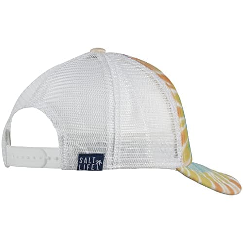 Salt Life Trippy Life Youth Trucker Mesh Hat - White | Breathable Hemispherical Crown Design | Outdoor Summer Fashion |