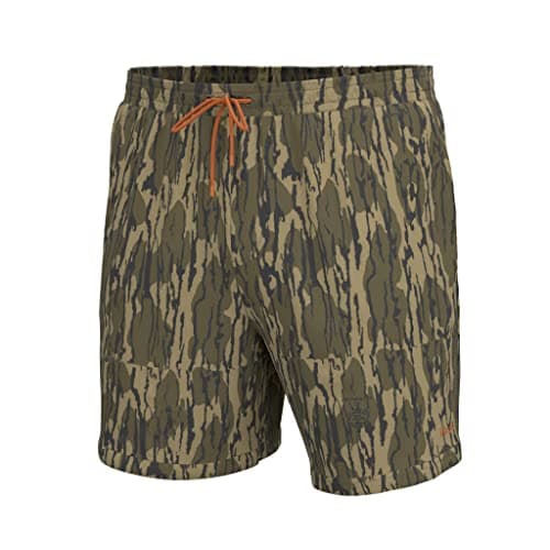 HUK Pursuit Volley Quick-Dry Fishing Shorts for Men Fast Drying Breathable Water Resistant Perfect for Summer Fishing Tr — Mossy Oak Bottomland