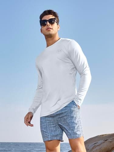 UPF 50+ Sun Protection NorthYard Men's Long Sleeve Swim Shirt
| Lightweight Quick Dry NorthYard Men's SPF 50+ Swim Rash