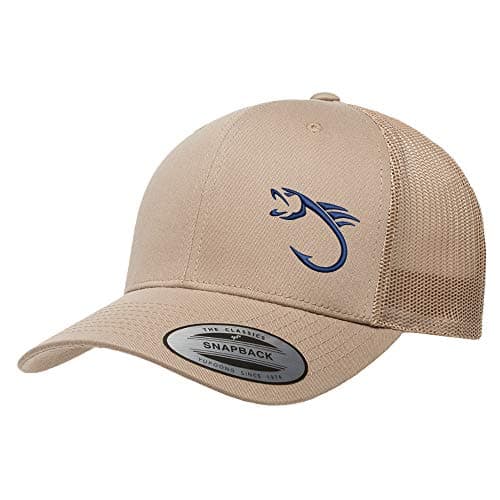 Love Sketches Embroidered Fishing Hat for Men & Women | Fish Trucker Hat Men Snapback Hats | Best Dad Fishing Gift — Khaki-bhnvy
