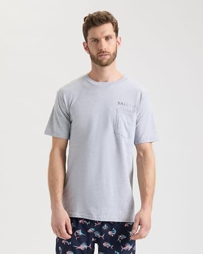 Salt Life Men's Short Sleeve Tee + Sleeveless + Men + Summer + Comfortable Fit + Regular Fit + Short Sleeve — Athletic Heather