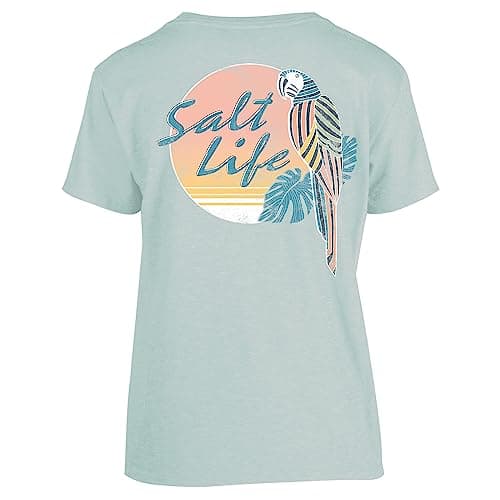 Salt Life Women's Short Sleeve Tee Paradise Short Sleeve Tee Women's Summer Tops Women's Tee Shirt Women's Polley in Par — Fresh Mint