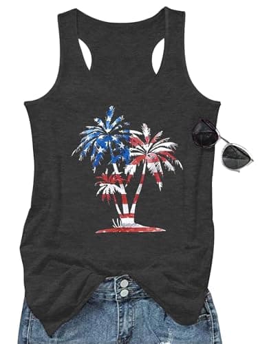 GEMLON Women's Summer Tank Tops for Women in Loose Graphic Basic Casual Shirts
| GEMLON Loose Summer Sleeveless Tank To — Flag&dack Grey