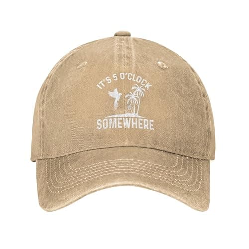 Philysonic 5 Oclock Somewhere Hat Women Baseball Hat for Summer Cool Hats — Natural