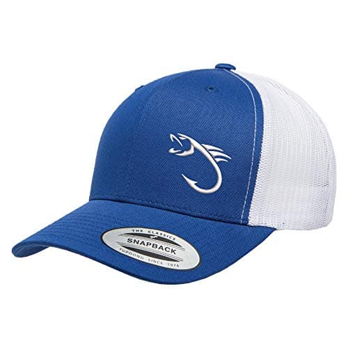 Love Sketches Embroidered Fishing Hat for Men & Women | Fish Trucker Hat Men Snapback Hats | Best Dad Fishing Gift — Royal/White-bhwt