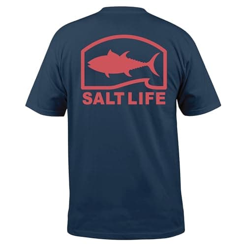 Salt Life Men's Pro Salt Tuna Short Sleeve Tee - Fishing Shirt, Men's, Blue, Medium, Soft Cotton Blend, Beach Day Shirt