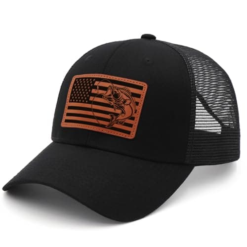 KKilicy American Flag Fishing Trucker Hat for Dad MenBirthday Retirement Gifts