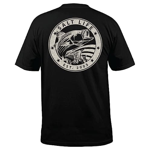 Salt Life Men's Fashionable Short Sleeve Tee For Summer Outdoor Activities Comfortable And Stylish — Black