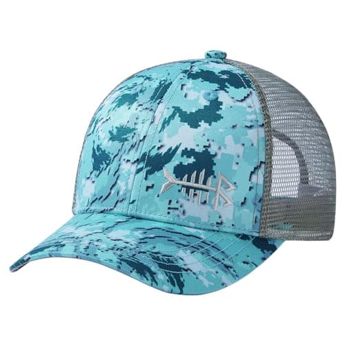 BASSDASH Altimate Fishing Hat Mesh Back Adjustable Baseball Trucker Cap for Men and Women Global Recycled Standard — Ocean Digital Camo