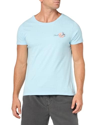 Salt Life Women's Pierside Short Sleeve Tee + Lightweight + Casual + Beach AppBar: Quick Dry Technology + Size: S/M/L + — Glacial Blue
