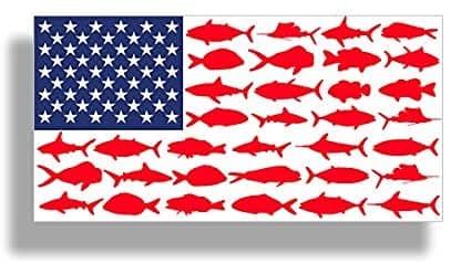 WSQ American Fish Flag Decal - Patriotic 2-Pack - 5x|5 Inches - Boats and Vehicles Stickers
WSQ Fish Flag Decal - Patrio