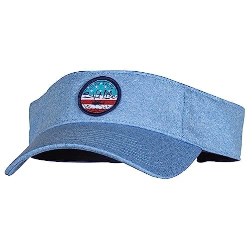 Salt Life Men's Tuna State Visor - Fishing Hat, Outdoor Summer Sun Protection, Men's Wide Brim Snapback Visor,  size M, — Chambray
