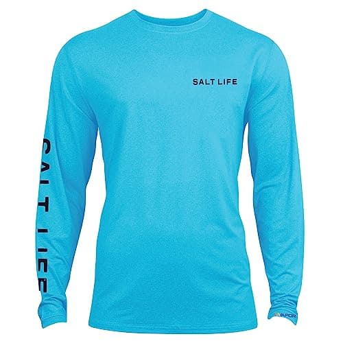 Salt Life Men's Deep Ventures Long Sleeve Performance Tee + Core Stretch Fabric + Outdoor Enthusiast + Summer BBQ + Mois