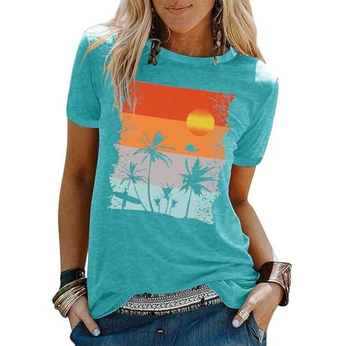 Binshre Women's Beach Shirts Hawaiian Graphic Tees for Summer Vacation
| Binshre Vintage Tshirts for Women Yellow Graph — 1-k Spearmint Viridis