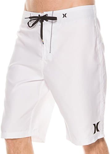 Hurley Men's One and Only 22-Inch Boardshorts Lightweight Breathable Surf Swim Shorts for Men Summer Beach Vacation — White