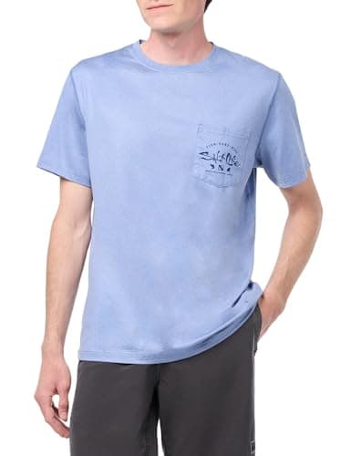 Salt Life Waterman's Trifecta Harbor Blue Heather X-Large Short Sleeve Performance Pocket Tee
