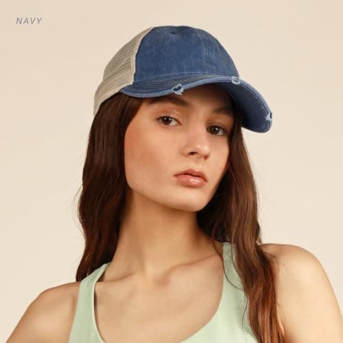 CHOK.LIDS Premium Washed Unstructured Trucker Hat for Men and Women Outdoor Adjustable Distressed Pigment Dyed Cap
| CH