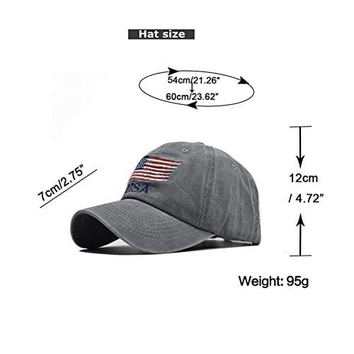 Cot-Oath Washed American Flag Baseball Cap for Men Women
| Retro Adjustable Sun Hat Gift for Dad
| Fashion Trucker Cap