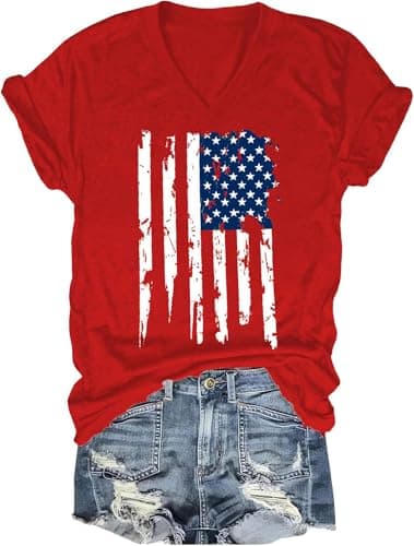 Women's Boho V-Neck Flowers T-Shirt Wildflowers Graphic Summer Tee
| Cute Women's V-Neck Wildflowers Graphic Short Slee — U-red1