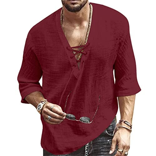 Rela Bota Men's V-Neck Short Sleeve Beach Shirt Printing Yoga Top
| Rela Bota Men's Short Sleeve Beach V-Neck Drawing S — Solid Purple Red