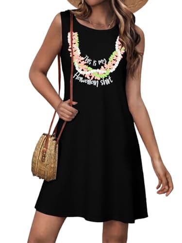 UNIQUEONE Women's Hawaiian Sea Shell Sleeveless Shirt for Summer Beach Sundresses
| UNIQUEONE Women's Loose Tank Hawaii — Black
