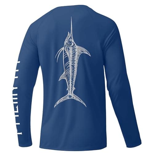 Palmyth Men's Long Sleeve UPF 50+ Sun Protection Fishing Shirt
| Palmyth SUN Protective Long Sleeve Fishing Shirt for M — Navy / Marlin Sketch