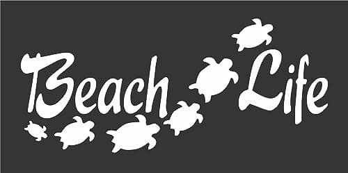 Sea Turtle Ocean Die Cut Vinyl Window Decal/Sticker - Beach Life for Car/Truck (Turquoise Blue)
| Beach Life Turquoise — White