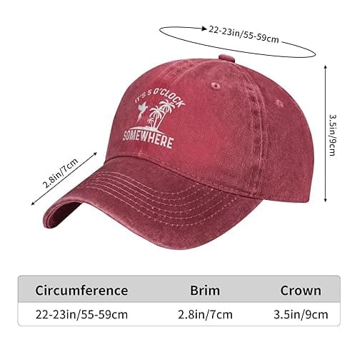 Philysonic 5 Oclock Somewhere Hat Women Baseball Hat for Summer Cool Hats