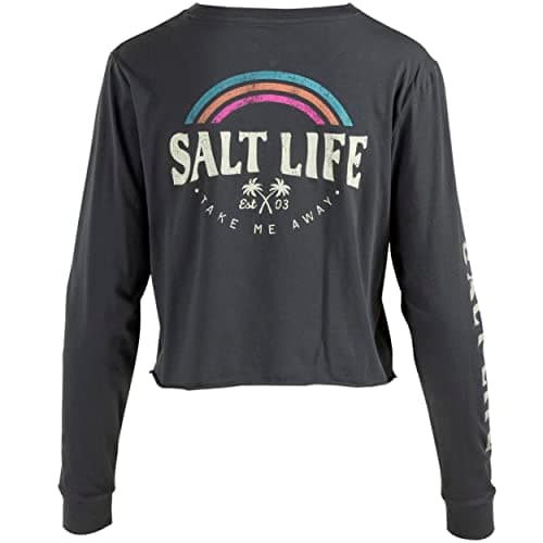 Salt Life Women's Stylish Long Sleeve Cropped Tee for Casual Summer Wear, Breathable Fabric, Multiple Sizes Available, S