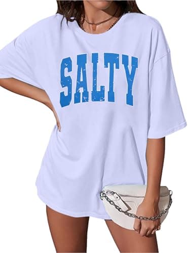 Salted Beach Women's Oversized Graphic Tees for Summer Hawaiian Style Casual Wear
| Hawaiian Beach Oversized graphic te — Purple