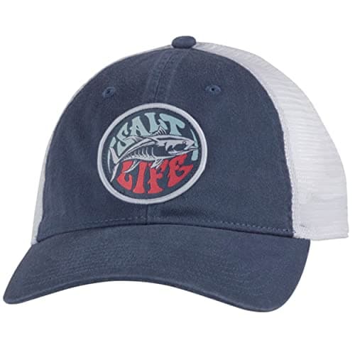 Salt Life Men's Ocean is Calling Hat Summer Outdoor Straw Hat Wide Brim Sun Protection — Washed Navy