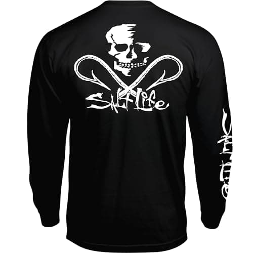 Salt Life Men's Classic Fit Long Sleeve Shirt for Casual WearComfortable and Stylish — Black
