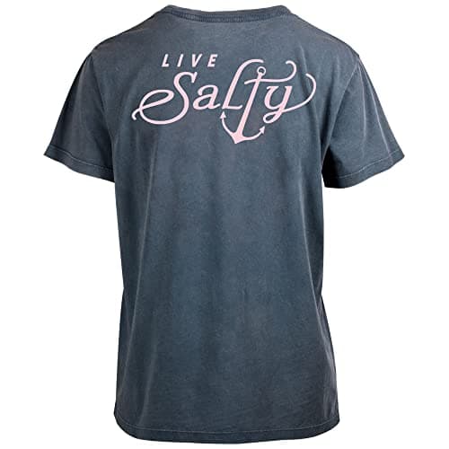 Salt Life Women's Salty Anchor Short Sleeve Boyfriend Tee for Casual Wear with Vintage Style and Versatile Fit Sizes ava