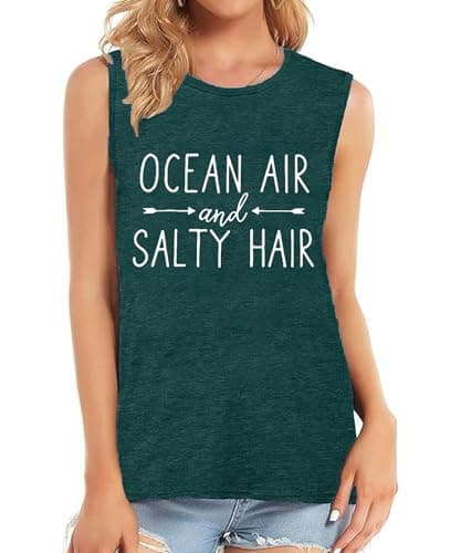Coconut Tree Graphic Print Women Summer Workout Tank Top for Girls Sleeveless O Neck